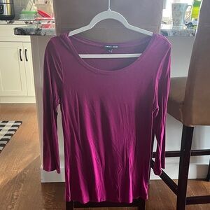 Cable & Gauge Deep Magenta Long Sleeve Tee